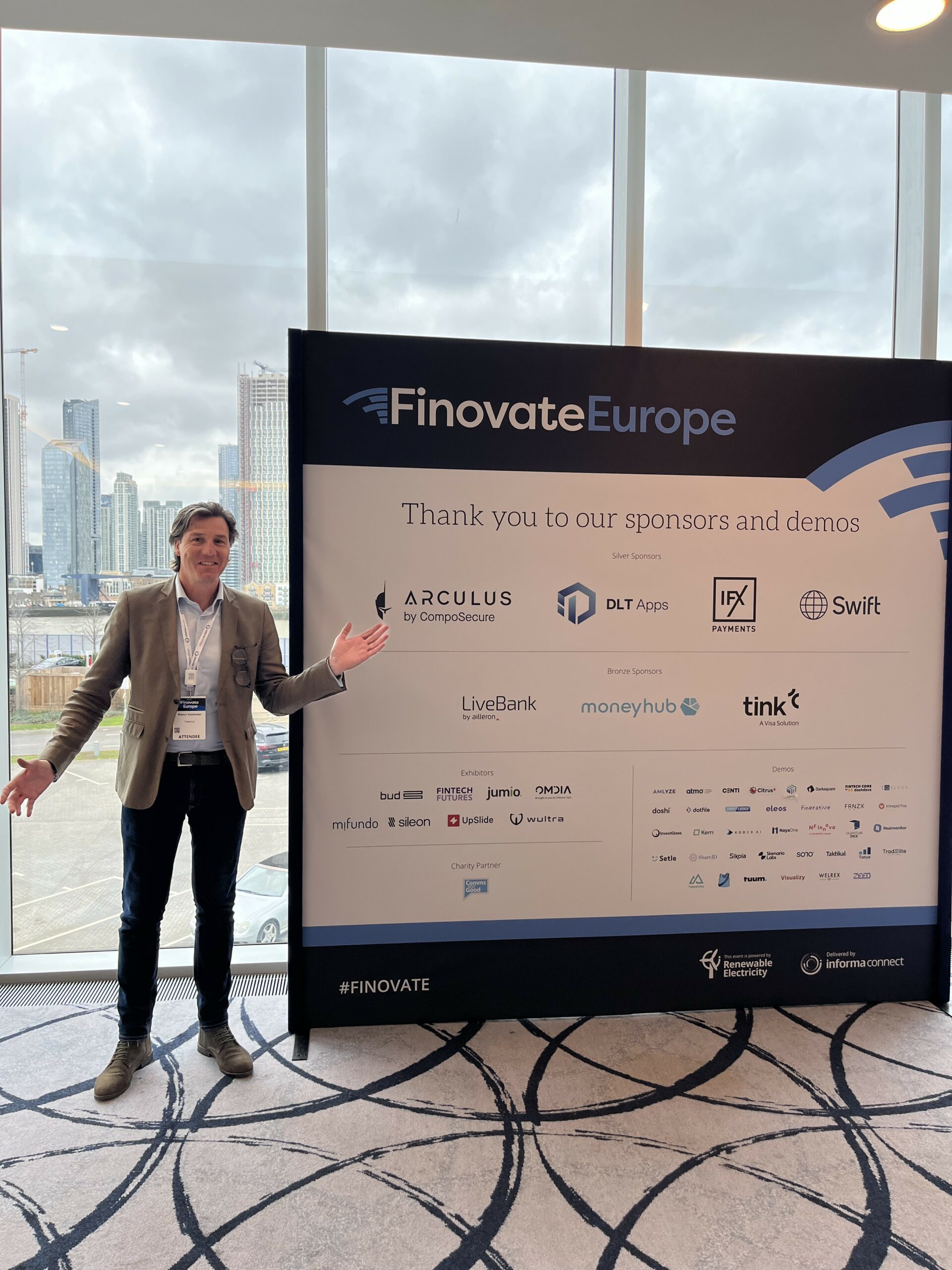 Remco presenting at the TreasurUp event during Innovate Europe 2024, focusing on commercial banking innovations.