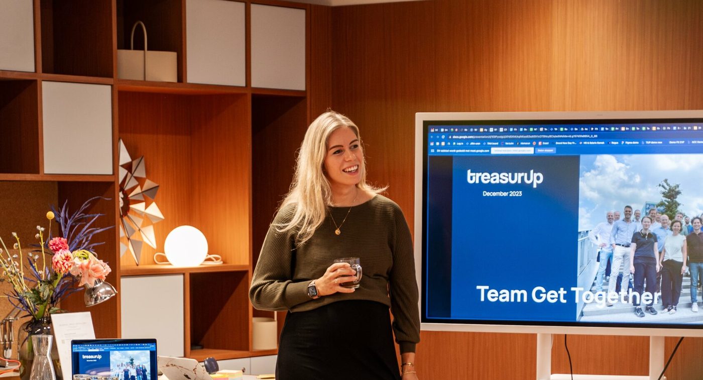 A TreasurUp team session at the office